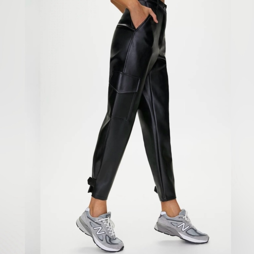 Vegan Leather Cargo Pants from Aritzia